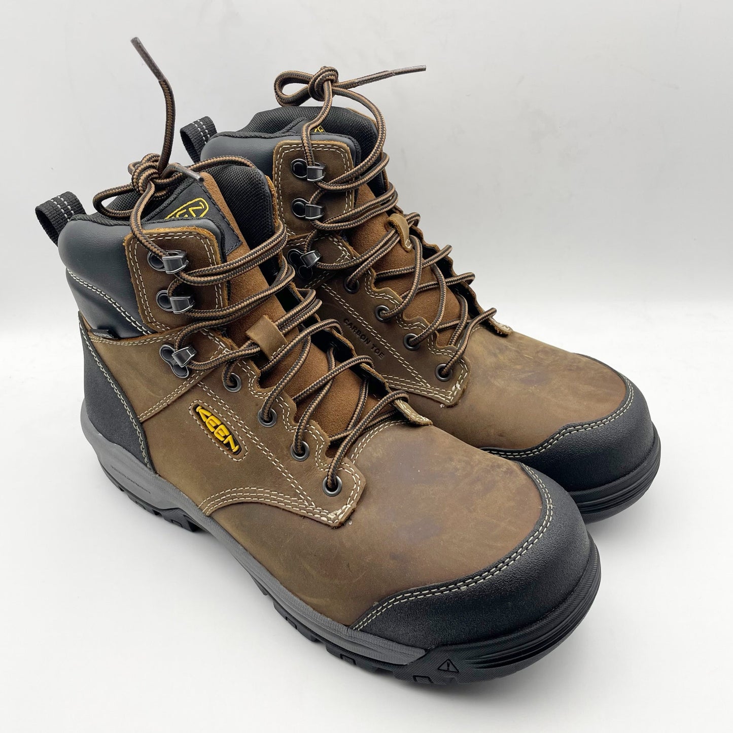 KEEN Womens Evanston 6" Work Boots US 8.5 Wide Brown Carbon Fiber Toe WP NIB