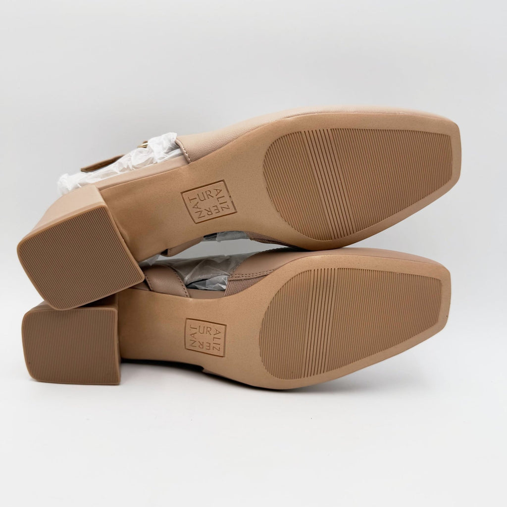 Naturalizer Womens Jayla Slingback Heels Size 8 Wide EU 38.5 Tan Warm Fawn NIB