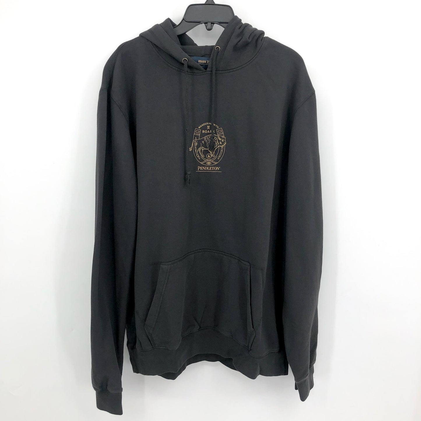 ROARK X PENDLETON Bison Graphic Hoodie Sweatshirt XL Black NWT
