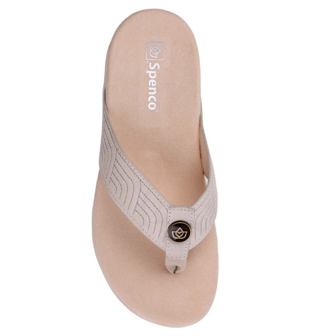 Spenco Waco Women's Laguna Ellie Flip Flop Sandal Size 5.5 WIDE Cloud Beige NIB