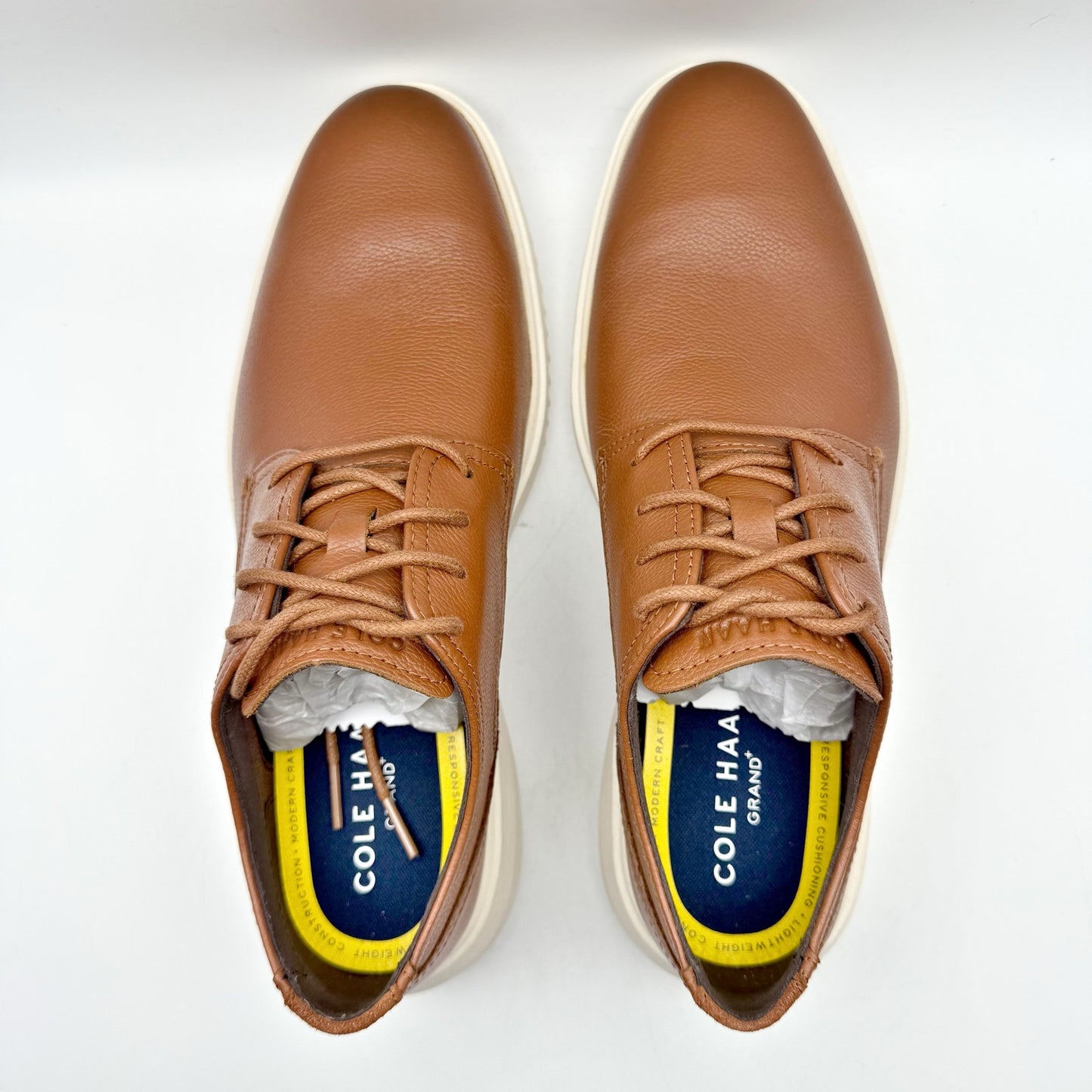 Cole Haan Mens Grand Plain Toe Oxford Shoes US 9.5 M EU 42.5 Brown Leather NIB