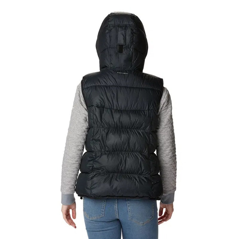COLUMBIA Women's Pike Lake II Insulated Vest Small Black Full Zip Hooded NWT