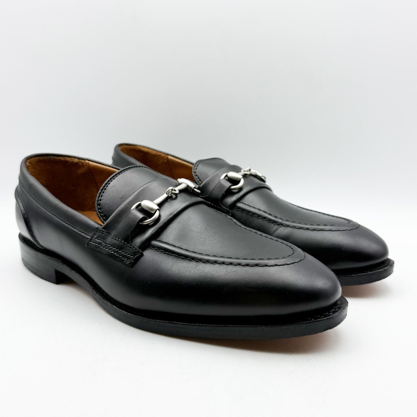 Allen Edmonds Mens Randolph Bit Loafer US 8 Black Leather Metal Hardware NIB