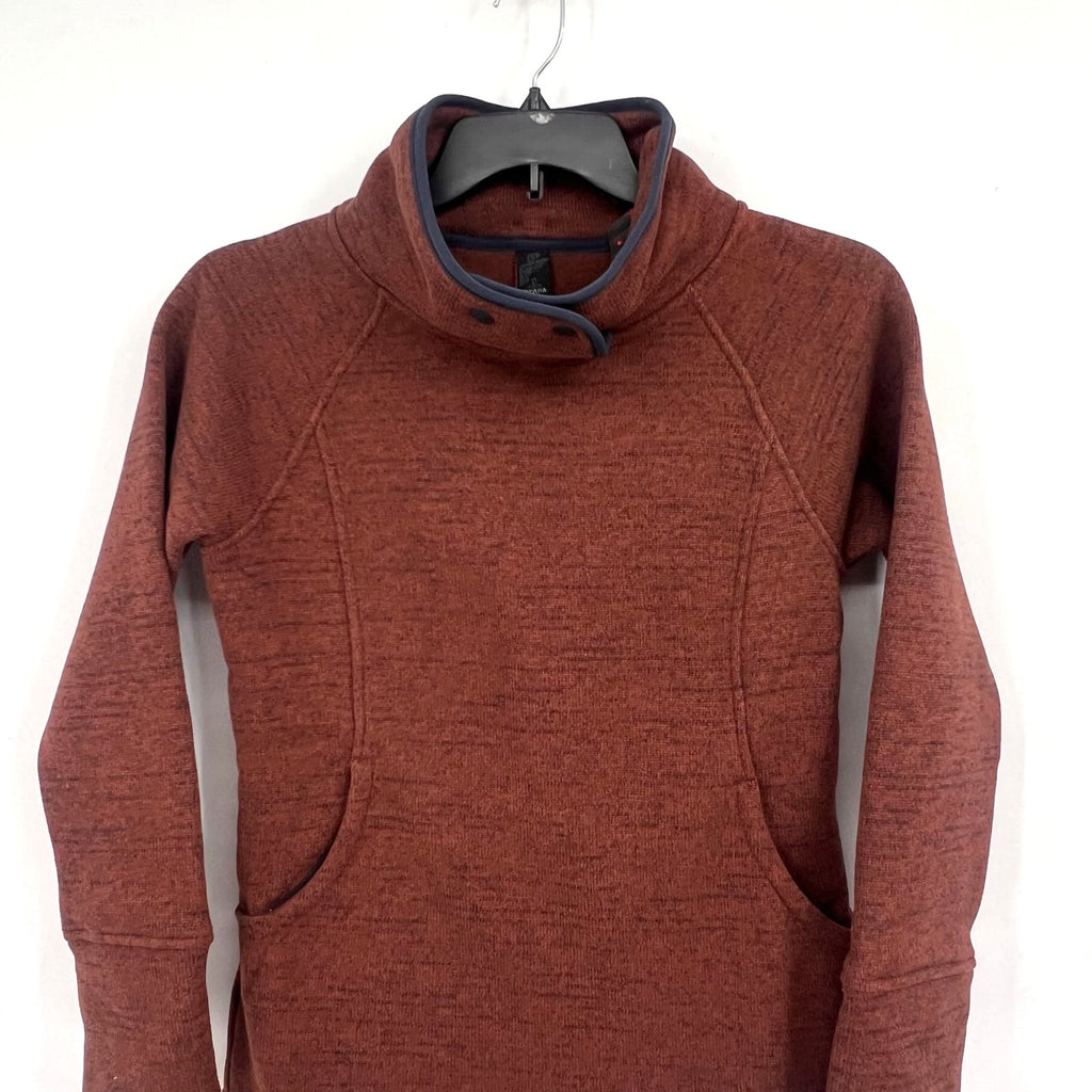 PRANA Women's Tri Thermal Threads Tunic Top XS Red Clove Polartec Fleece NWT