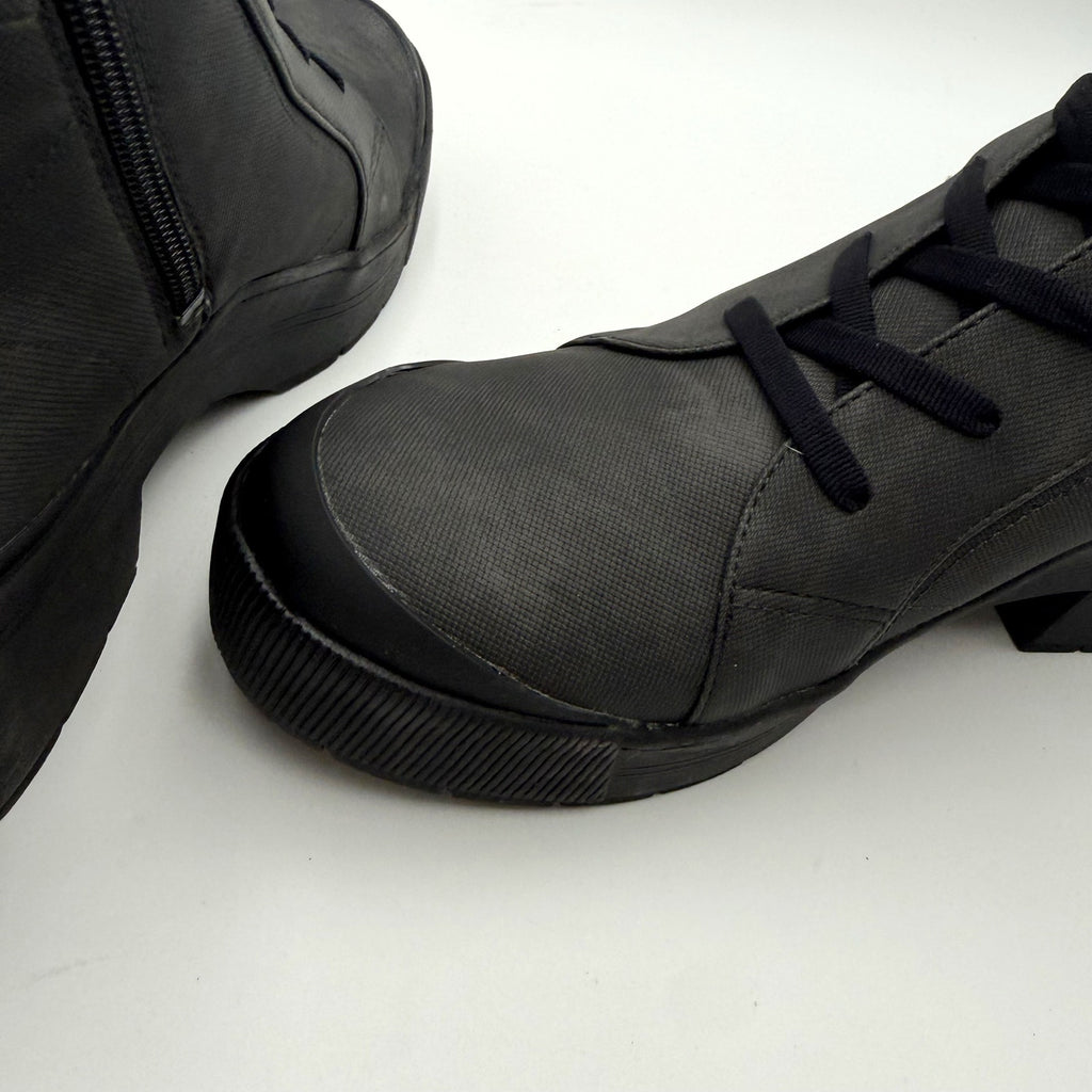 Dr. Scholls Womens Time Off Up Platform Ankle Boot US 11 Black Vegan Leather NIB
