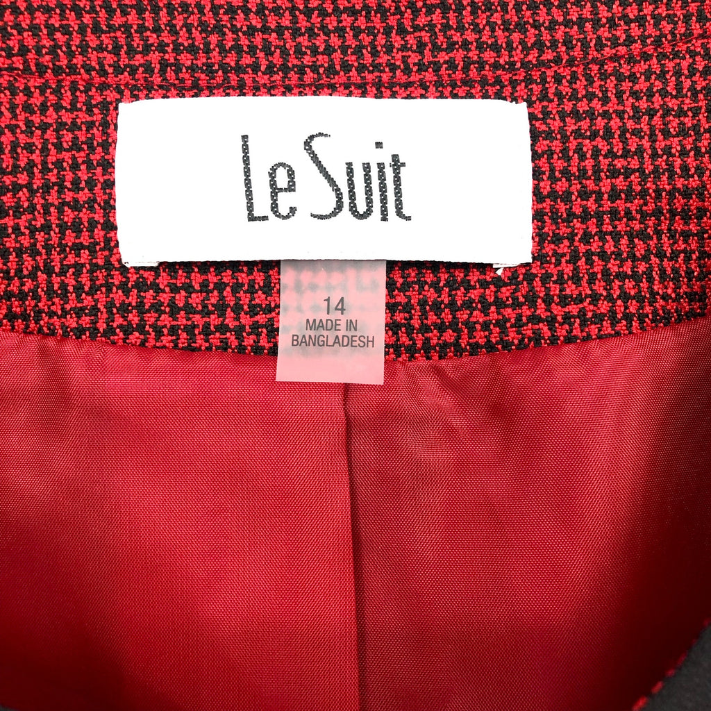 LE SUIT Mid-Length Suit Blazer Size 14 Fire Red Open Front NWT