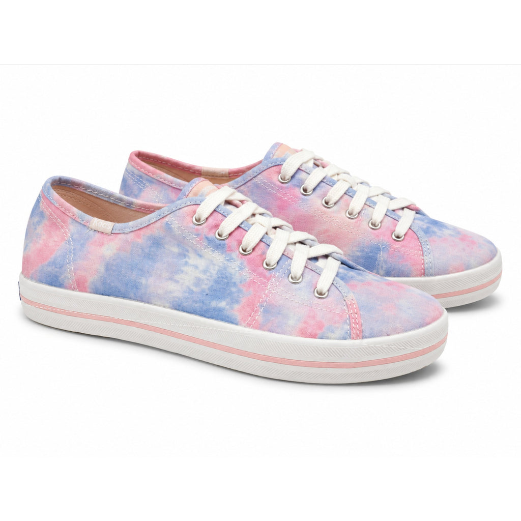 Keds Womens Kickstart Low Sneakers Size 8 Tie Dye Pink Blue Canvas NWOB
