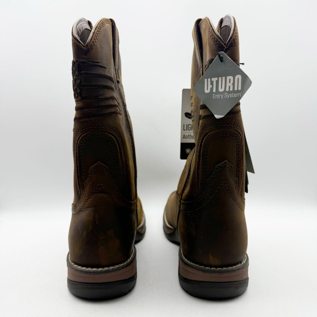 Ariat Womens Anthem Patriot Mid Calf Boot US 7 M Distressed Brown Leather WP NWT