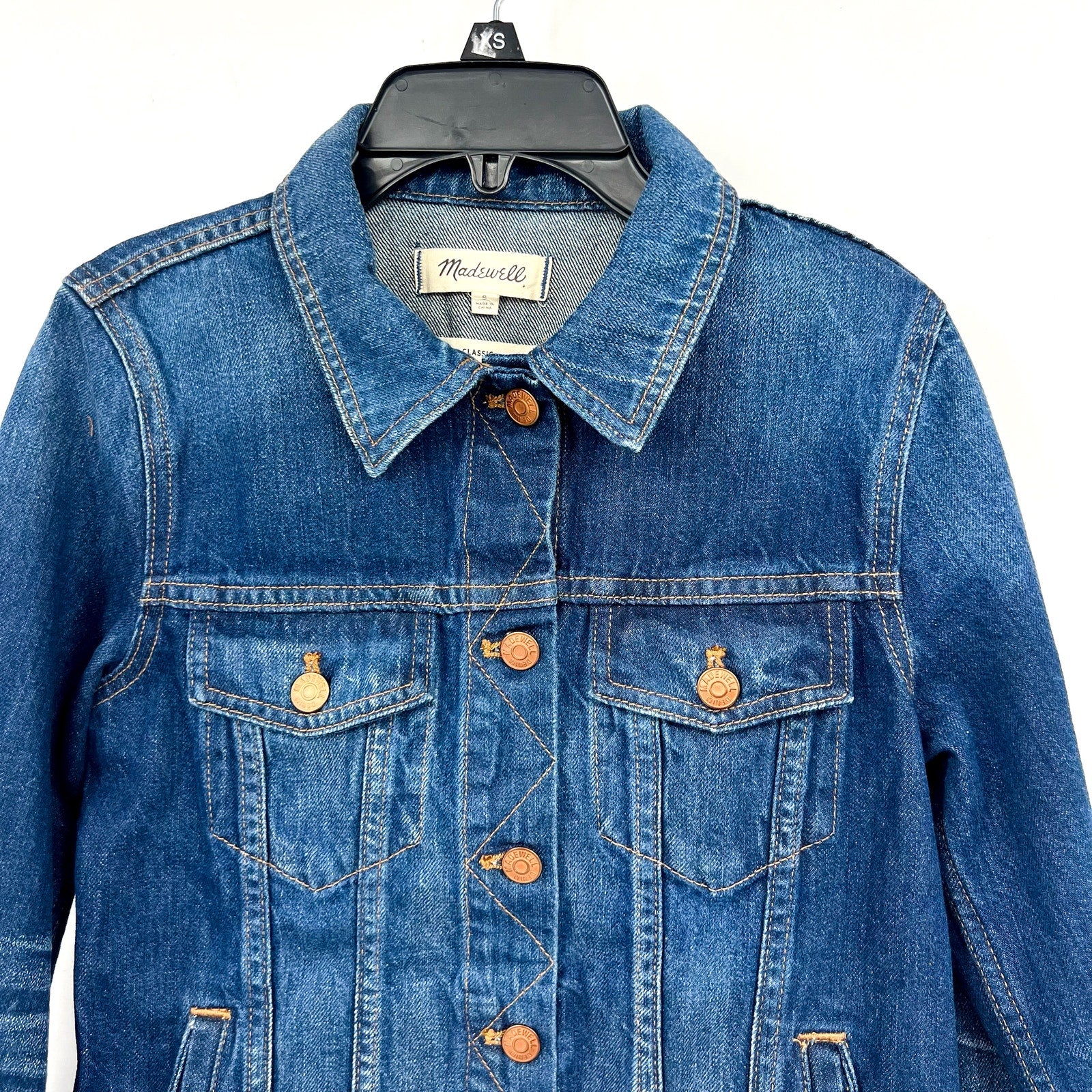 MADEWELL Womens The Classic Jean Jacket Small Blue Briarwood Wash H8341 NWT