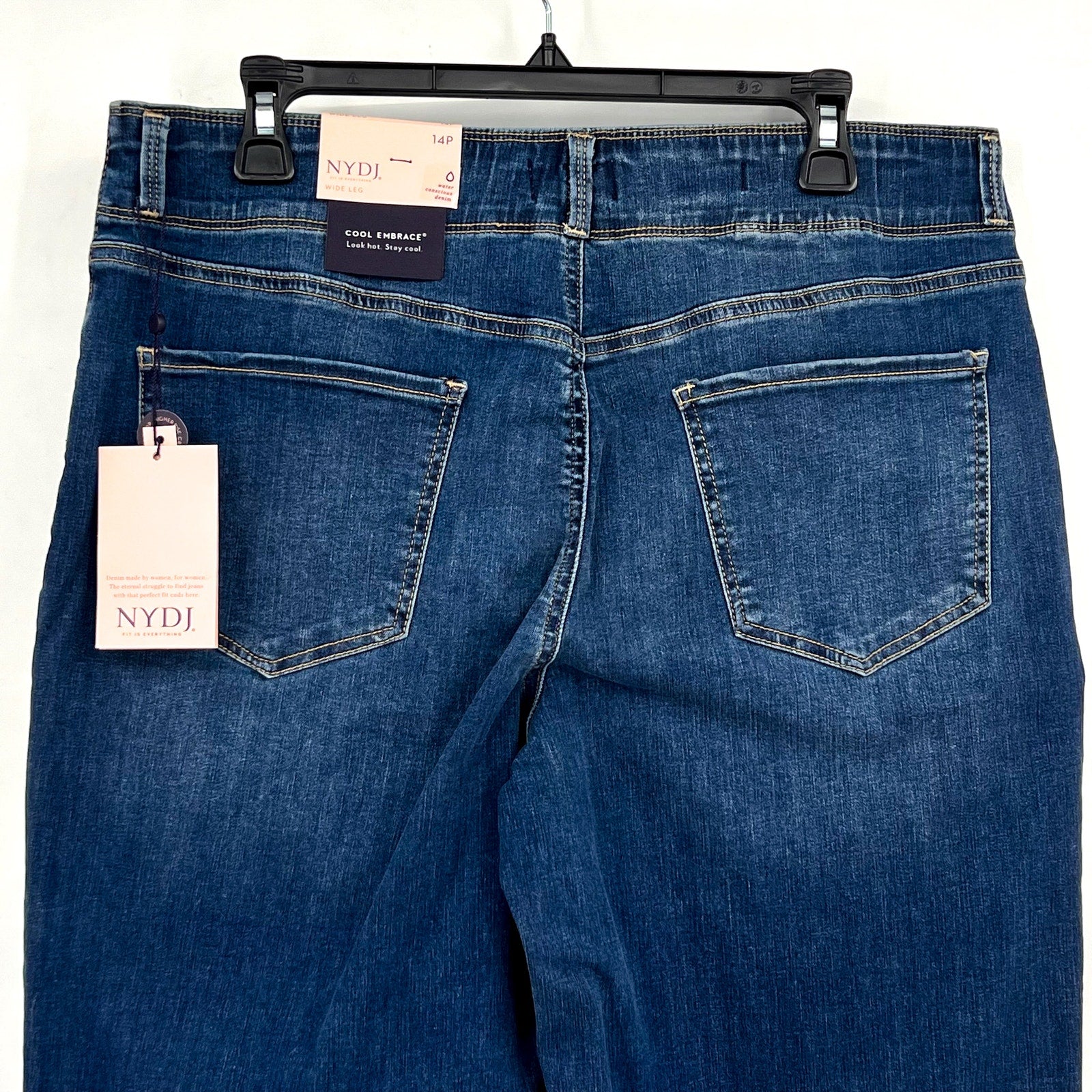 NYDJ Womens Major Wide Leg Capri Jeans 14 PETITE Serendipity Blue NWT