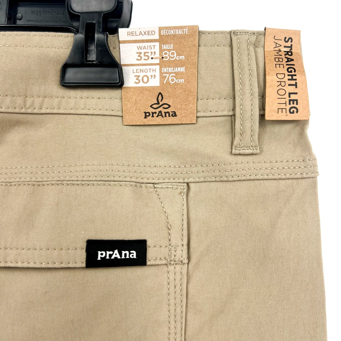 PRANA Men's Zion Straight Pants 35x30 Tan Sandbar Slim Fit Stretch Outdoors NWT