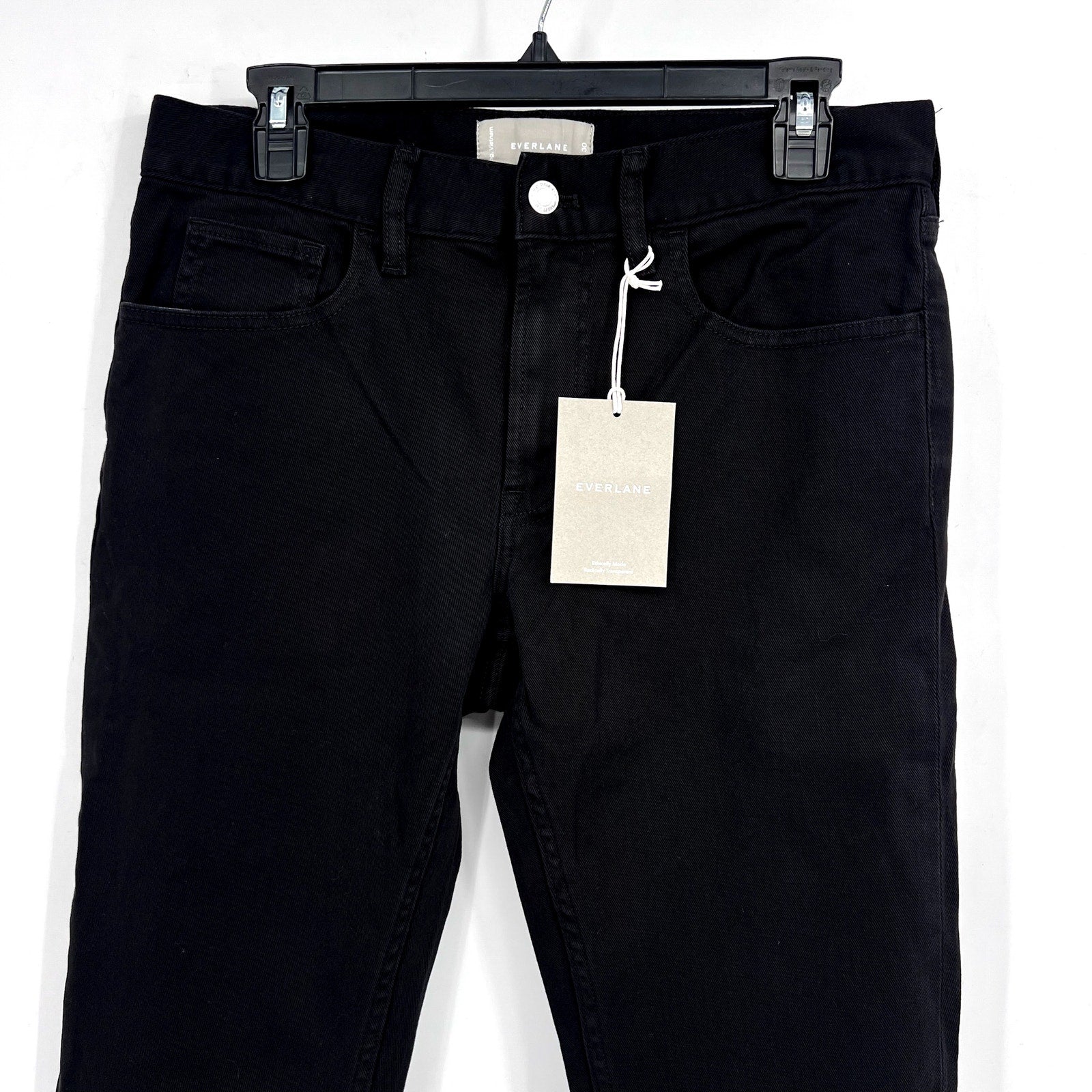 EVERLANE Men's The Stretch Twill 5-Pocket Pants 30x30 Black Slim Fit NWT
