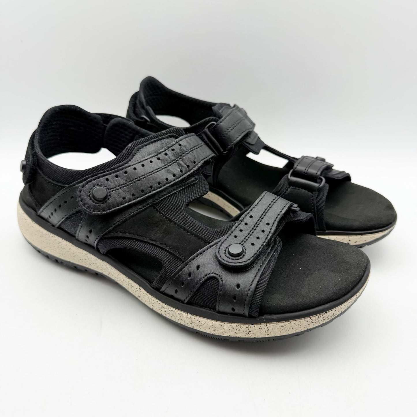 SAS Womens Embark Adjustable Sandals US 10 Narrow Black Comfort Sport NIB