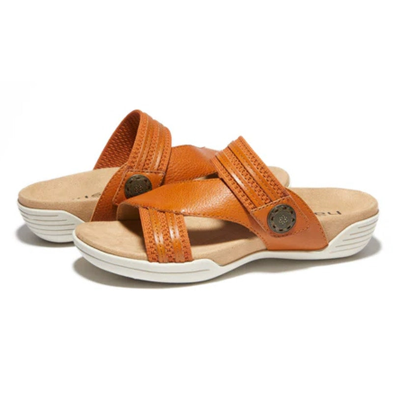 Halsa Footwear Womens Desiree Sandals Size 6 M EU 36 Tan Leather Slides NIB