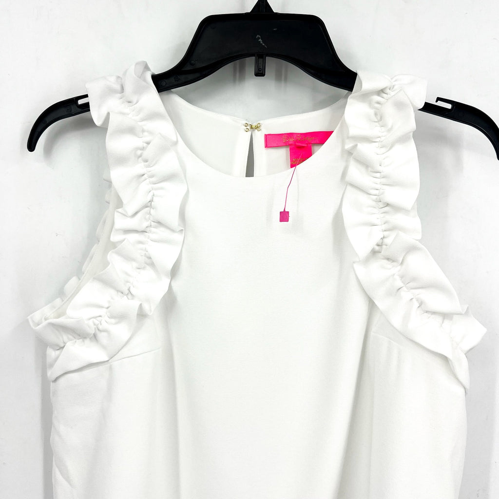 LILLY PULITZER Kailee Sleeveless Ruffle Top XS Resort White Pullover NWOT