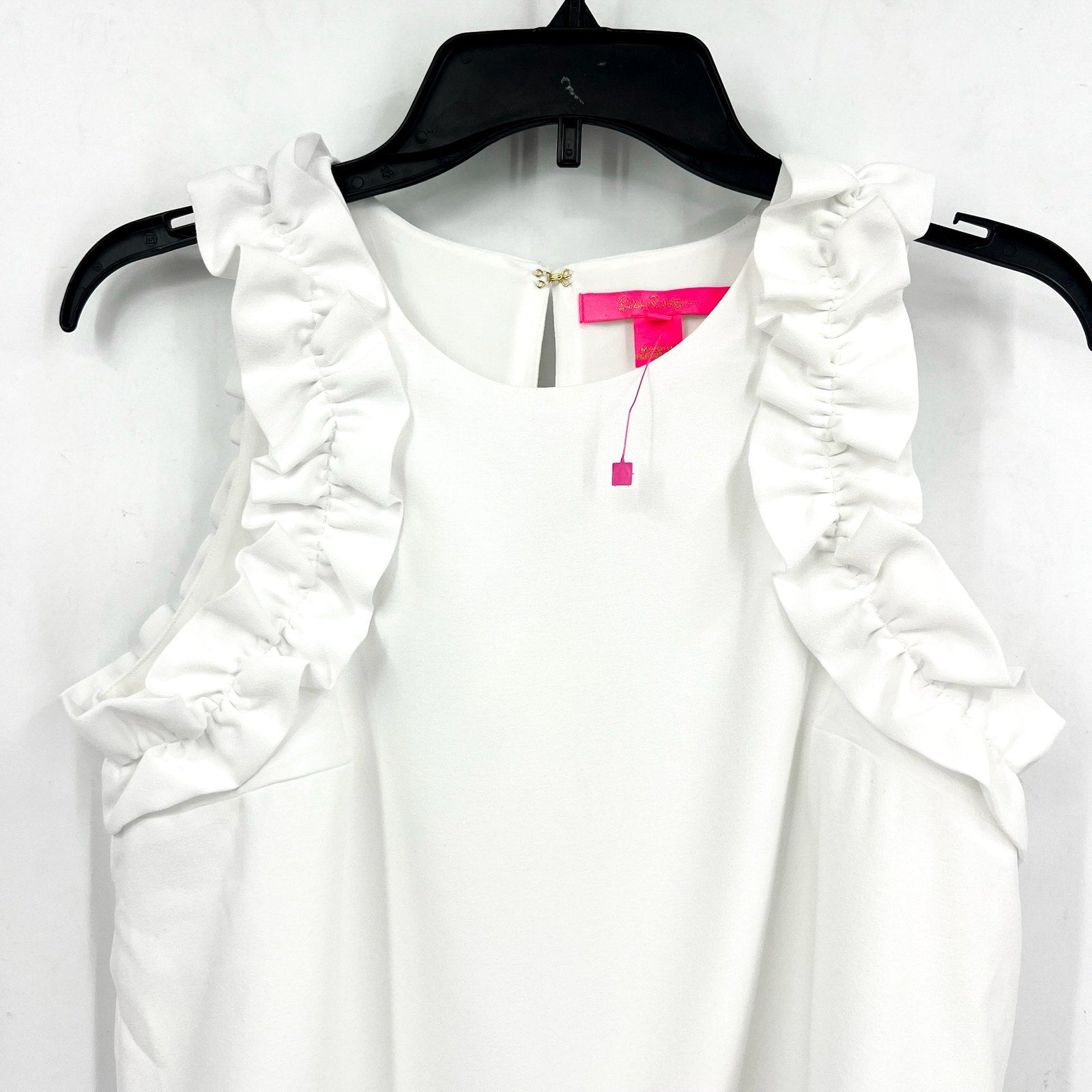 LILLY PULITZER Kailee Sleeveless Ruffle Top XS Resort White Pullover NWOT