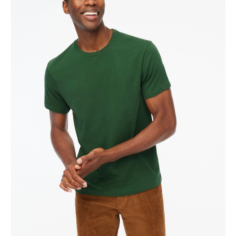 J.Crew Mens Cotton Washed Jersey TShirt Large Green Short Sleeve NWOT