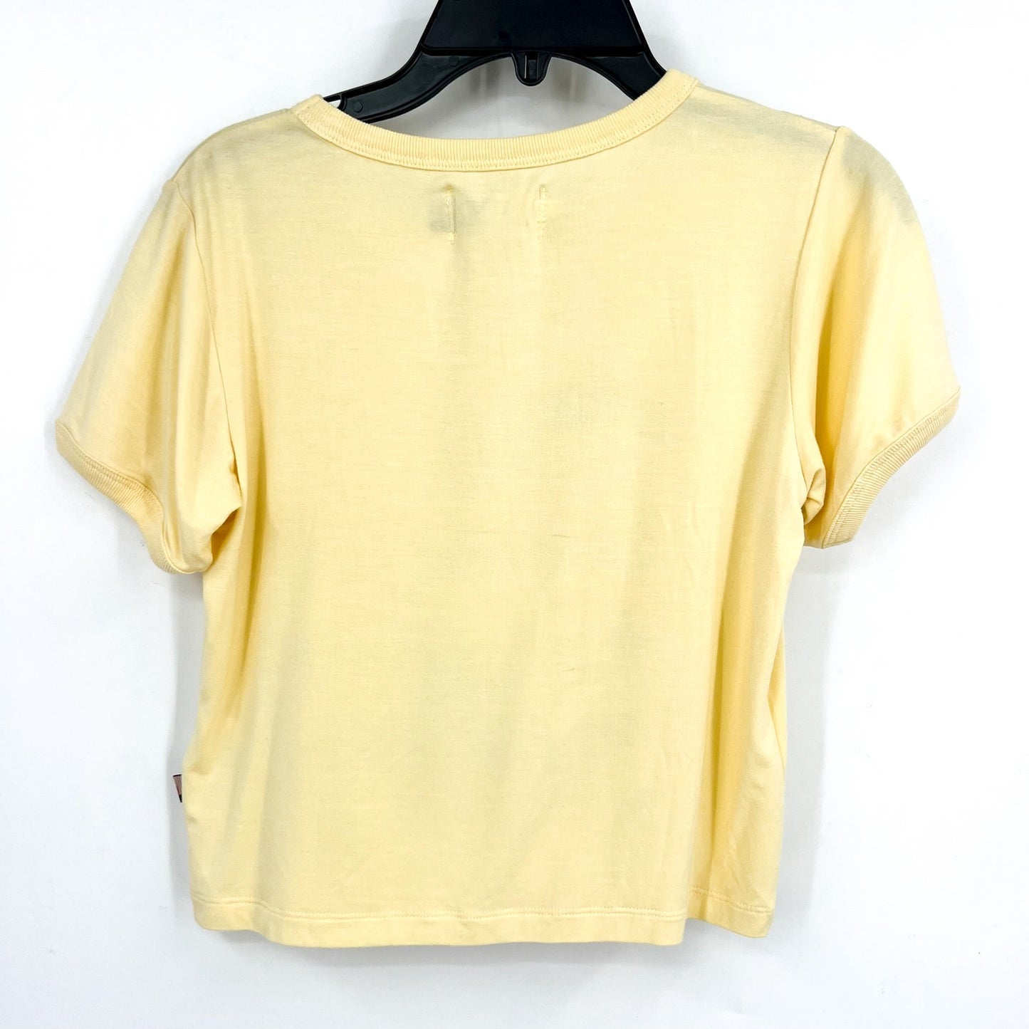 HONOR THE GIFT Women's Palms Cropped Graphic T-Shirt Small Yellow Blonde NWT