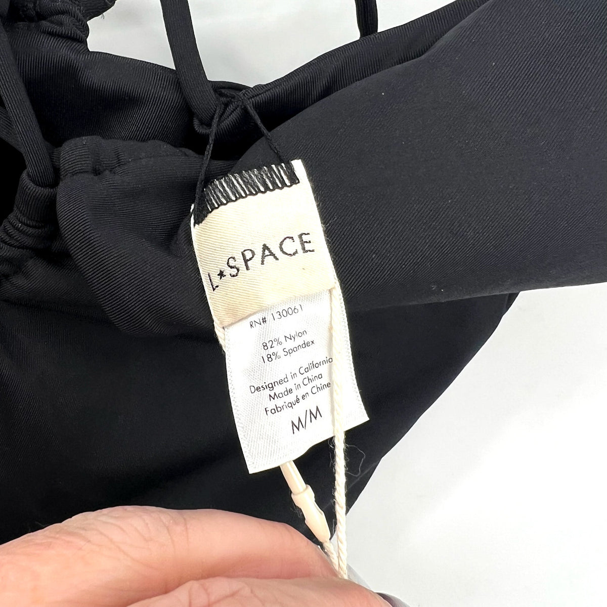 L*SPACE Women's Bondi One Piece Swimsuit Medium Black Cut Out Open Back NWT
