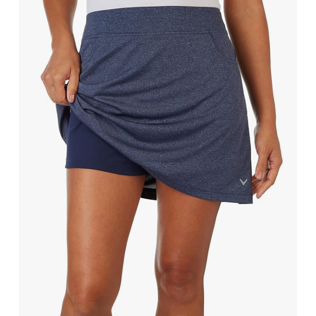 CALLAWAY Womens True Sculpt Skort Small Blue True Navy Heather UPF 50 NWT
