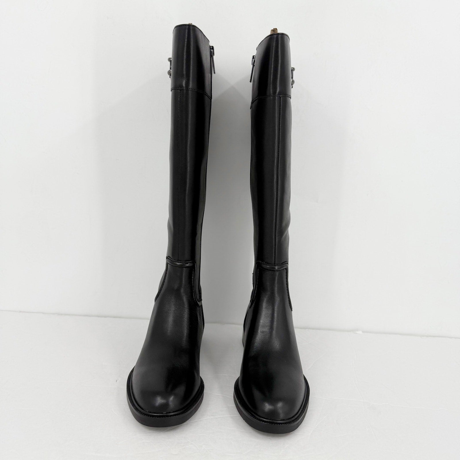 Vince Camuto Womens Andalian Knee High Boots US 6 M Wide Calf Black Leather NIB