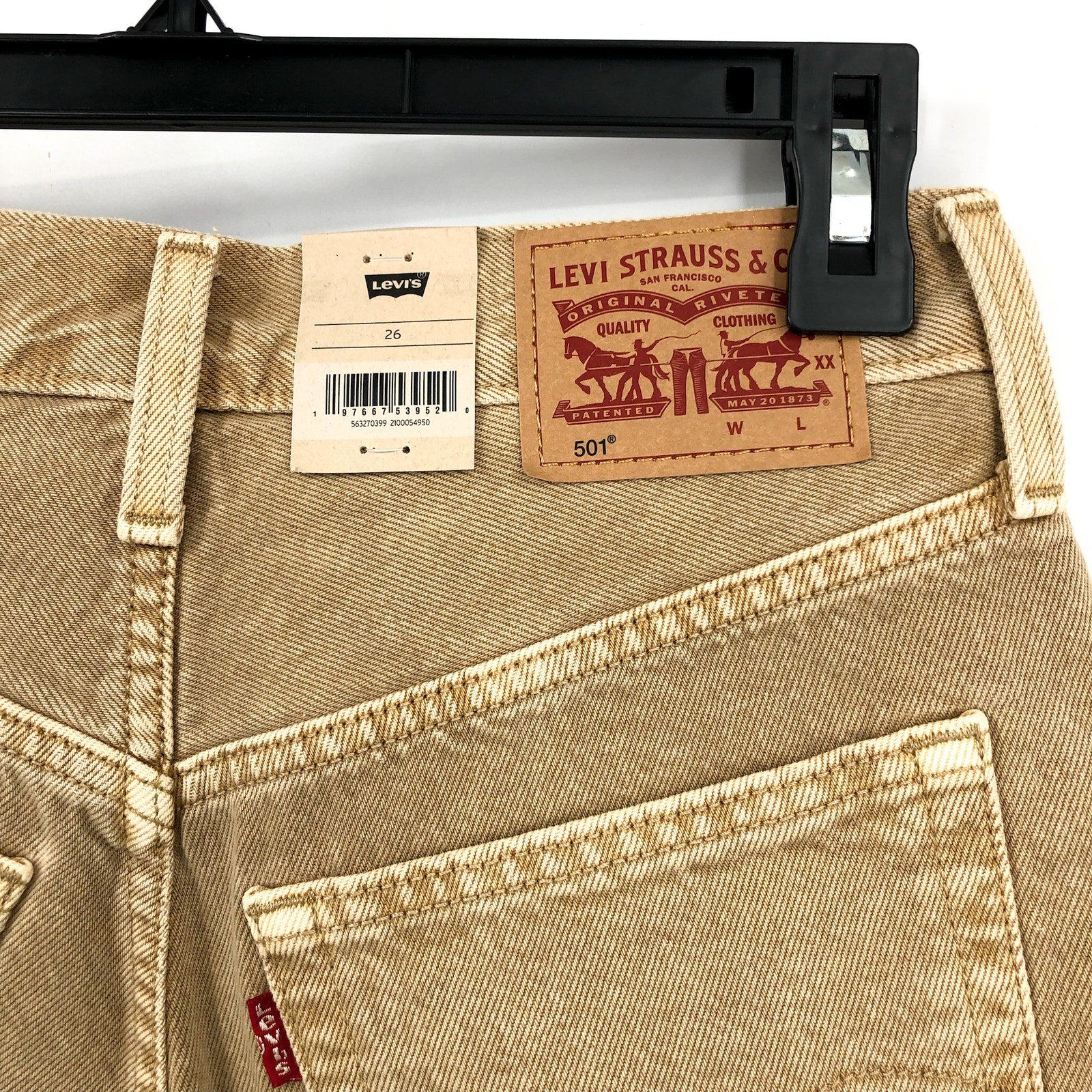 LEVIS Womens 501 Original Fit Shorts Size 27 US 4 Light Brown 56327-0399 NWT