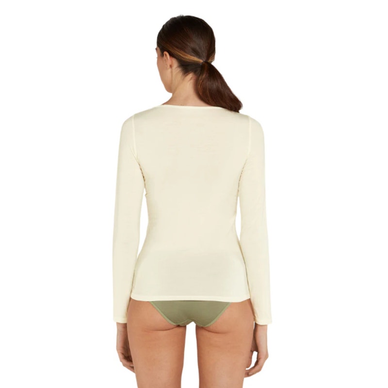 ICEBREAKER Women's Merino 150 Siren Long Sleeve Sweetheart Top XL Snow Cream NWT