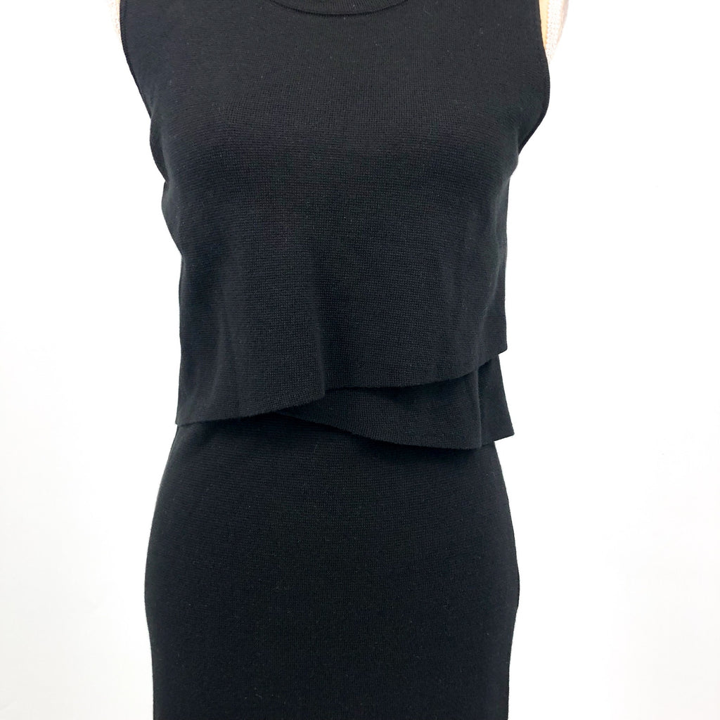 RIPE Women's Layered Knit Nursing Dress Small Black Sleeveless Stretch NWT