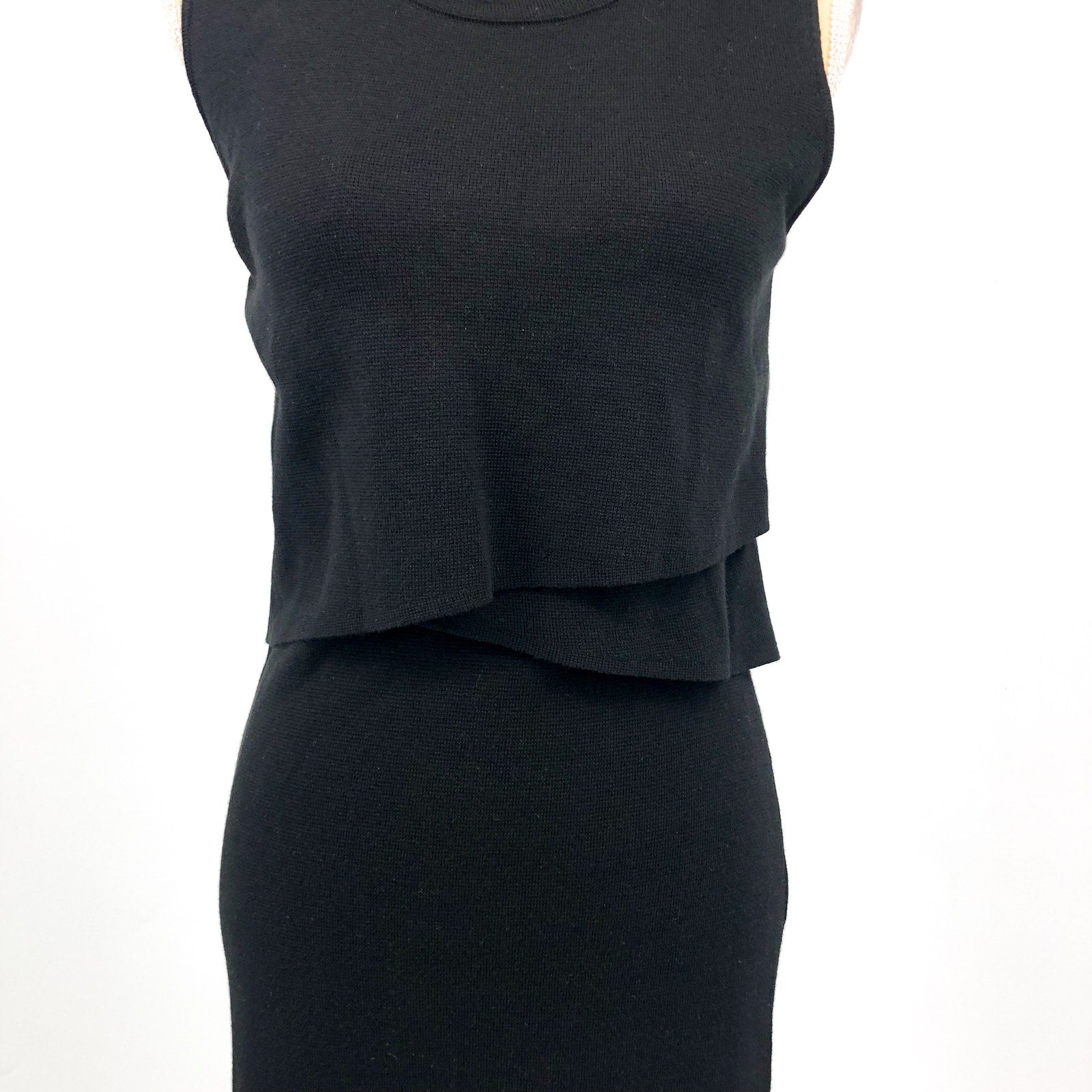 RIPE Women's Layered Knit Nursing Dress Small Black Sleeveless Stretch NWT