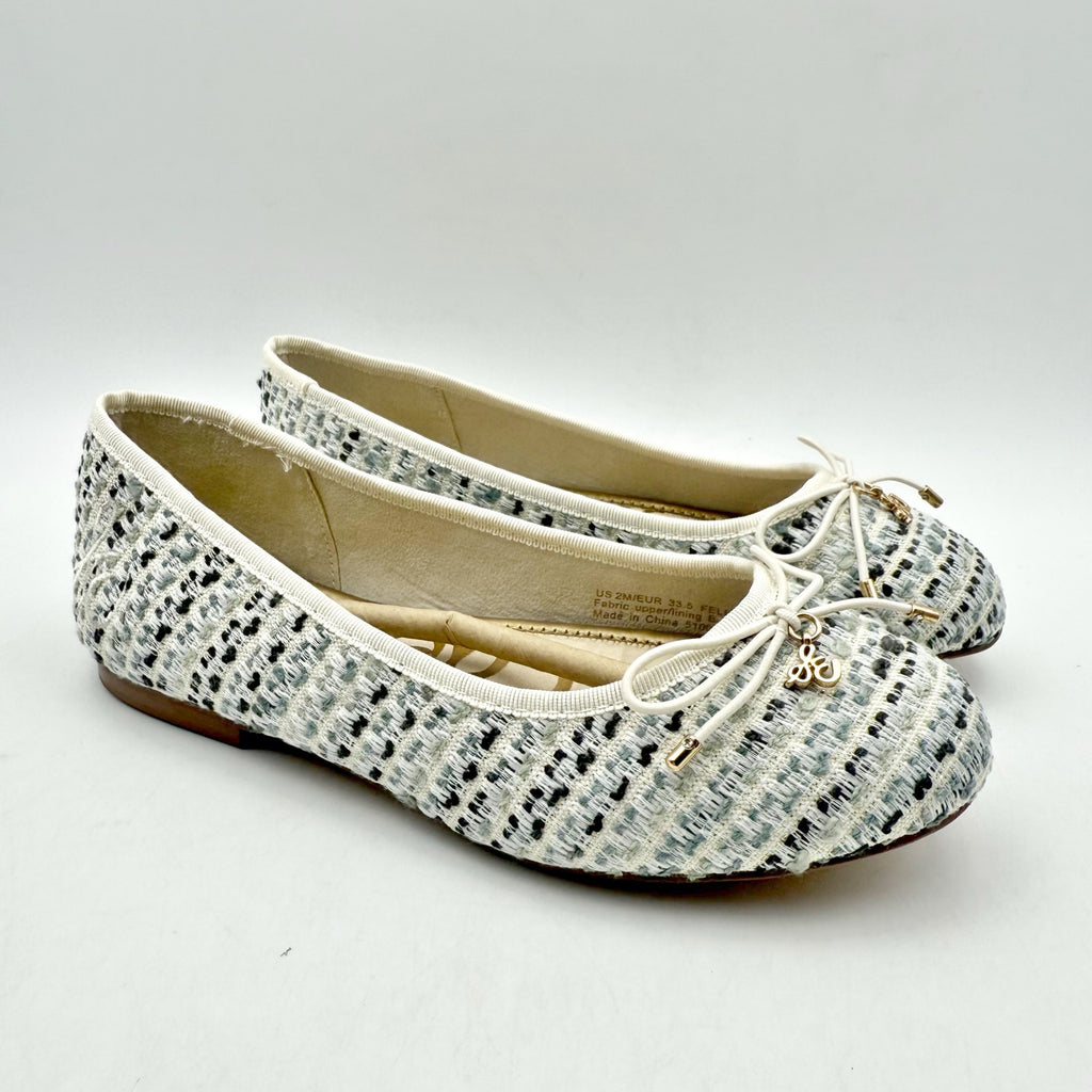 Sam Edelman Kids Felicia Ballet Flats US 3 M EU 35 Taupe Vegan Leather NIB