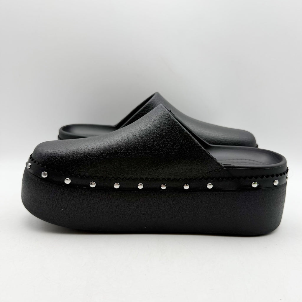 Crocs Womens Dylan Platform Clogs US 7 EU 37.5 Black Studded NIB