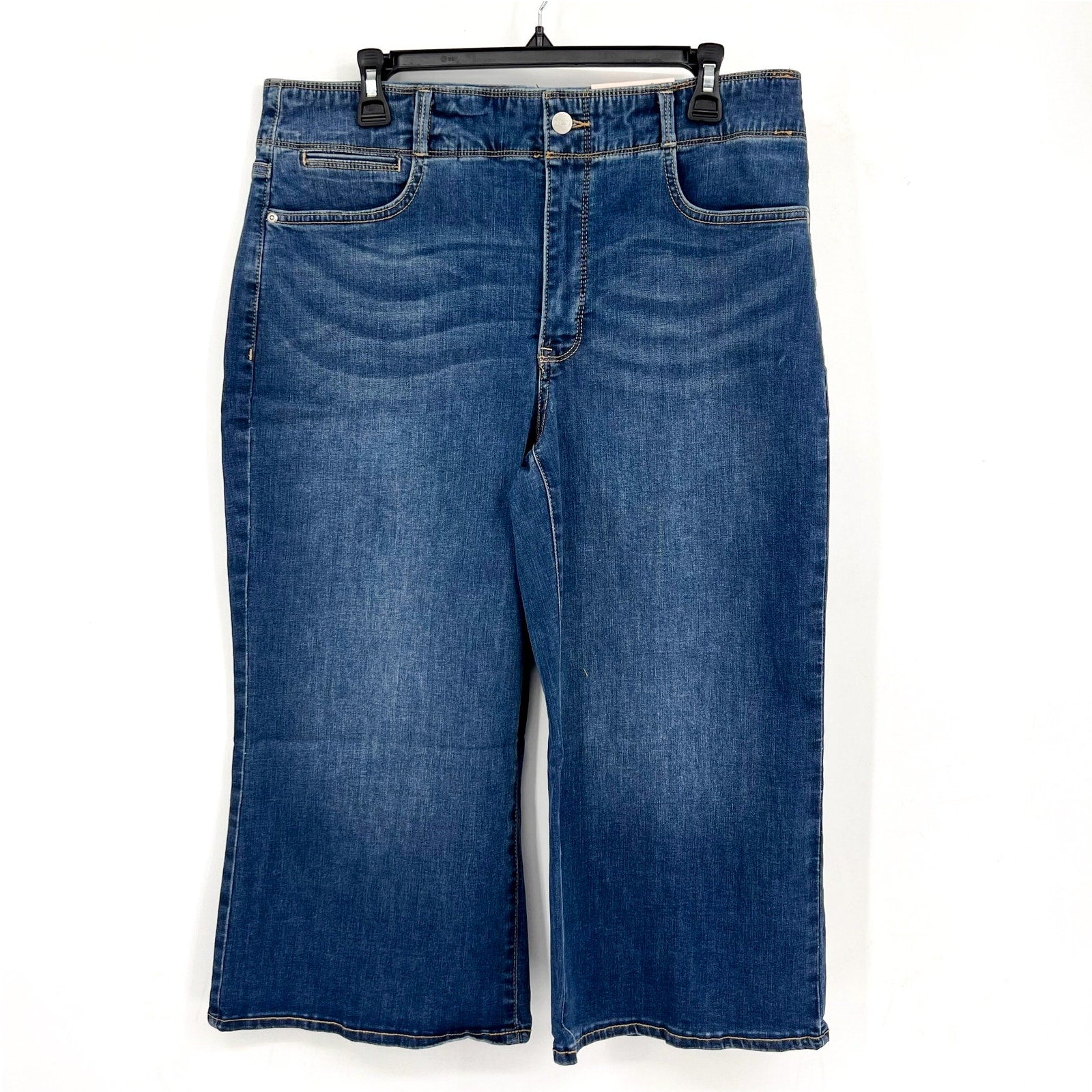 NYDJ Womens Major Wide Leg Capri Jeans 12 PETITE Serendipity Blue NWT