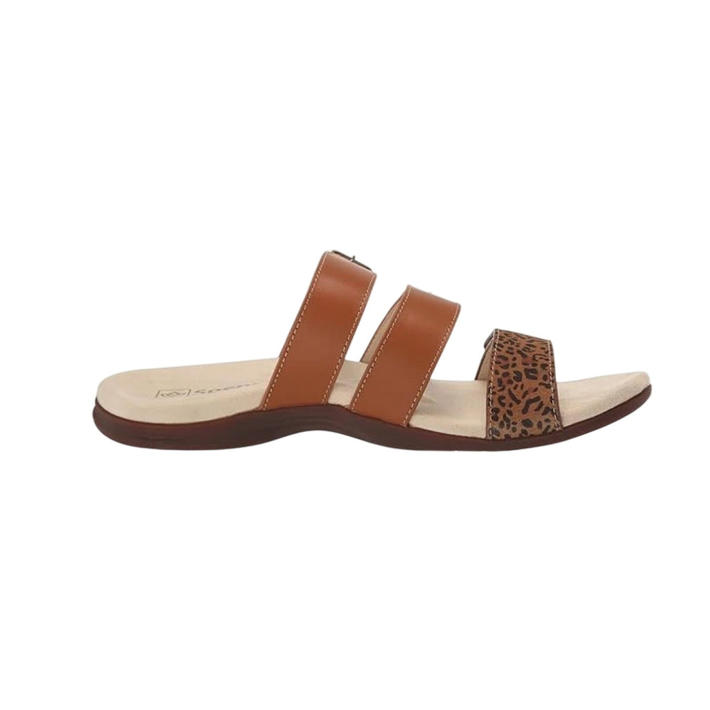 Spenco Womens Orchid Saddle Sandals 7.5 Wide EU 38D Cheetah Brown NIB