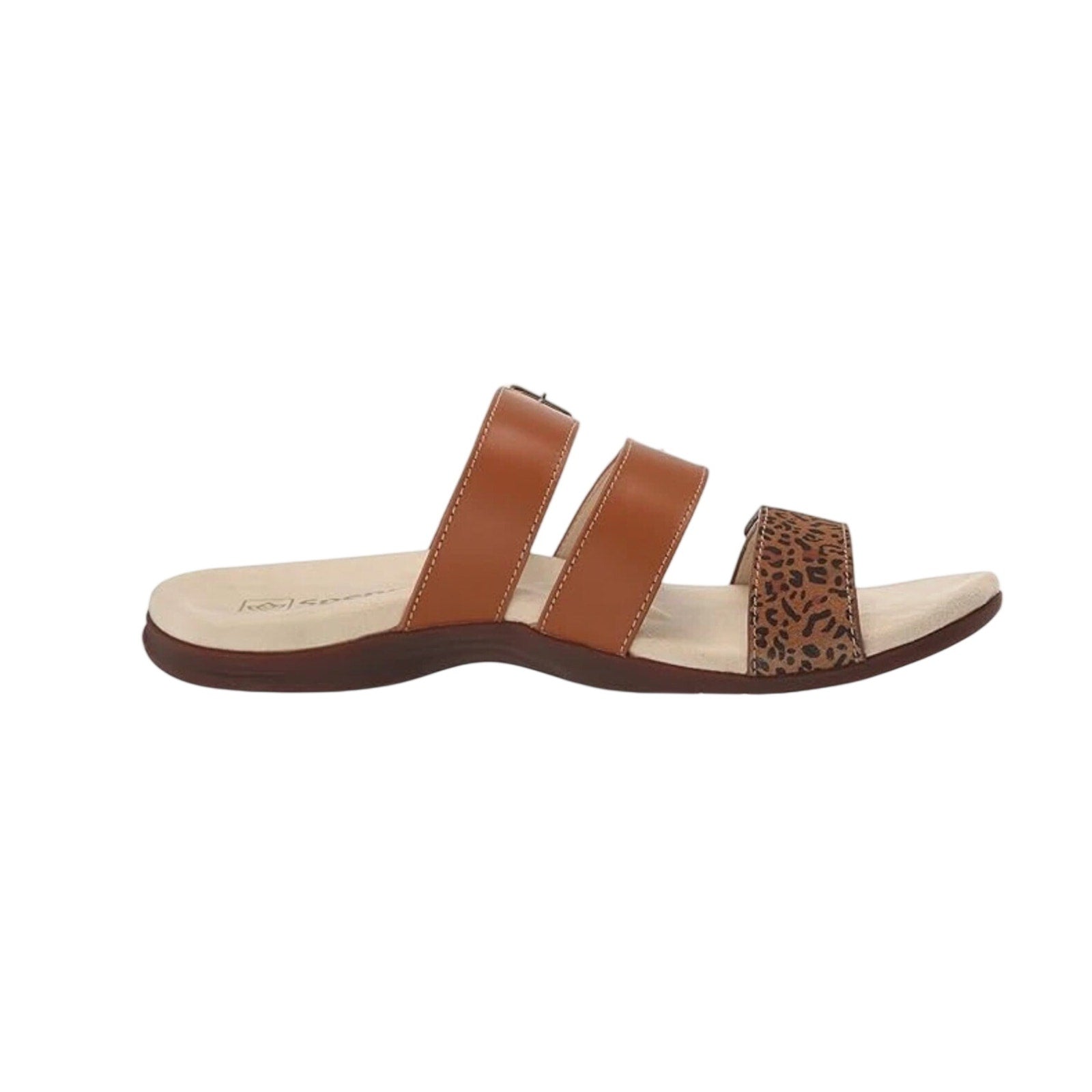 Spenco Womens Orchid Saddle Sandals 7.5 Wide EU 38D Cheetah Brown NIB