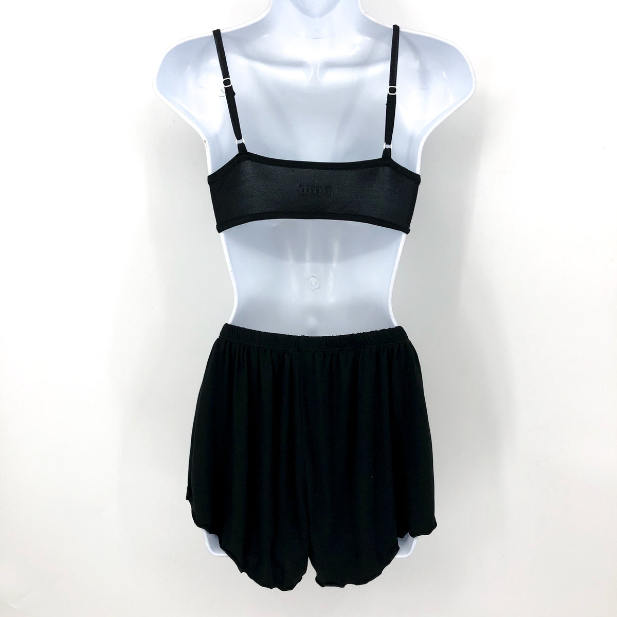 KICKEE PANTS Sleeping Bra Shorts & Duster Robe Set Small Black Midnight NWT