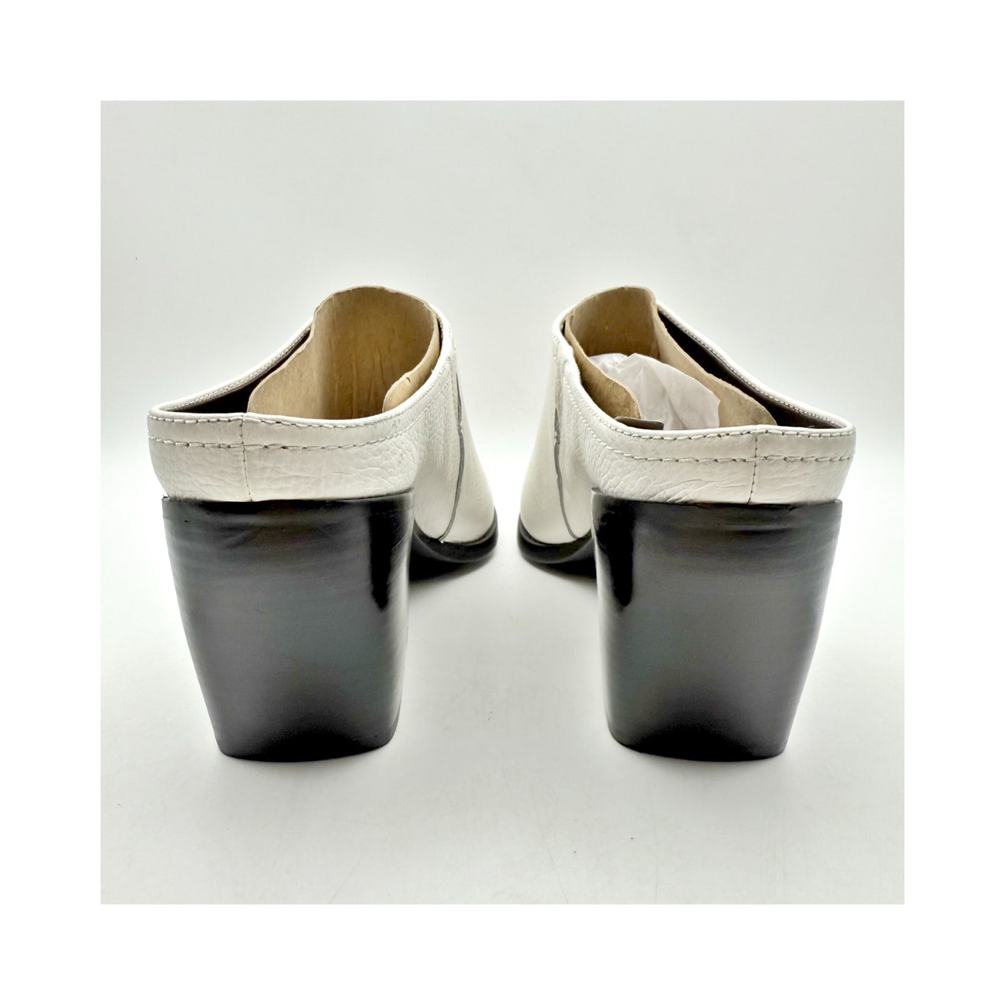 Naturalizer Womens Fairmont Mules US 12 M EU 43 White Leather Slip On NWOB