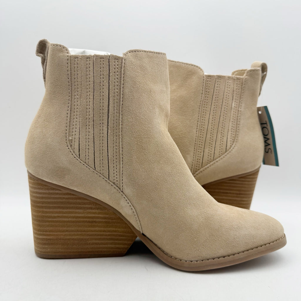 Toms Womens Noa Ankle Boots US 10 EU 42 Tan Beige Suede Pull On NWOB