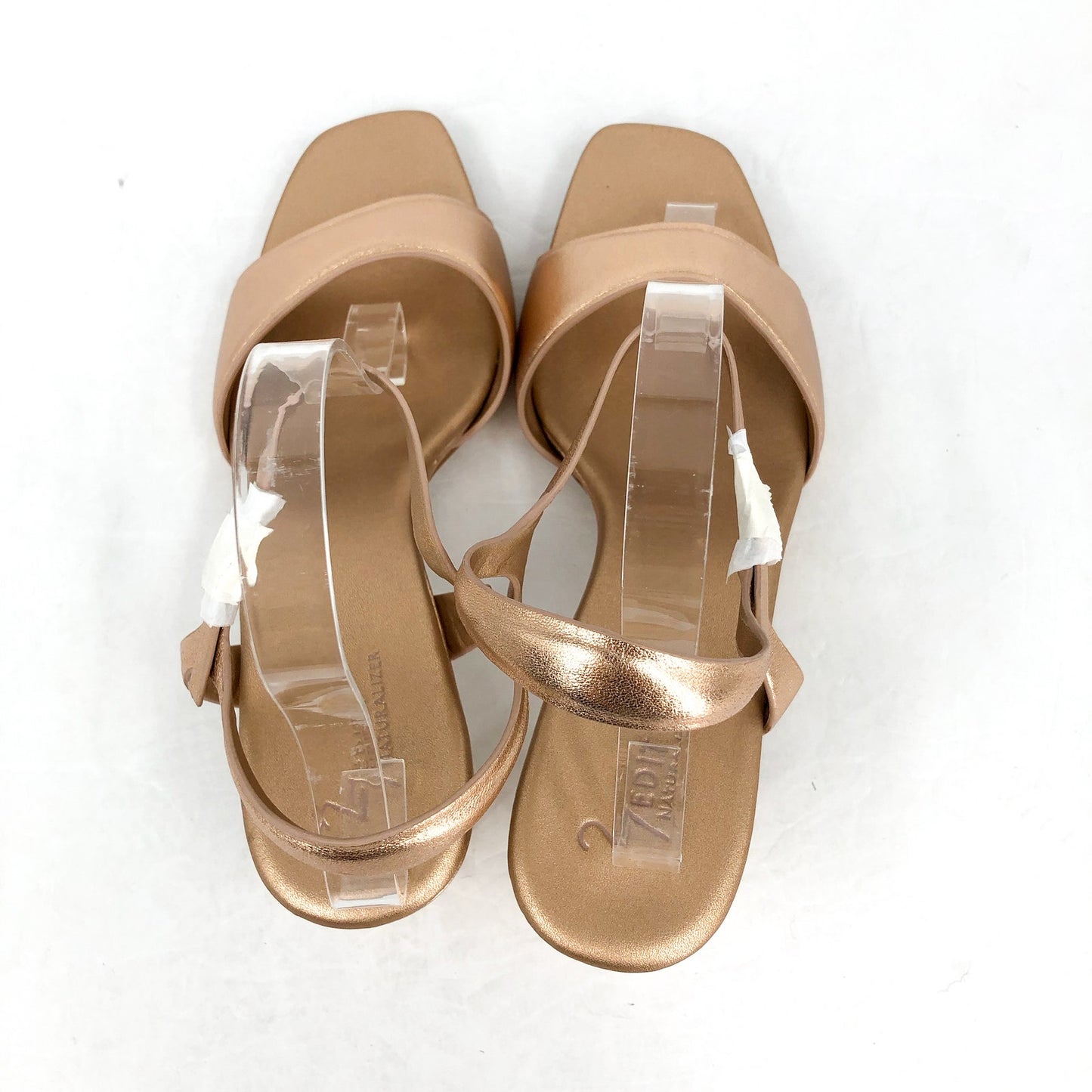 Naturalizer 27 Edit Womens Grace Heeled Sandals US 12 M Rose Gold Leather NWOB