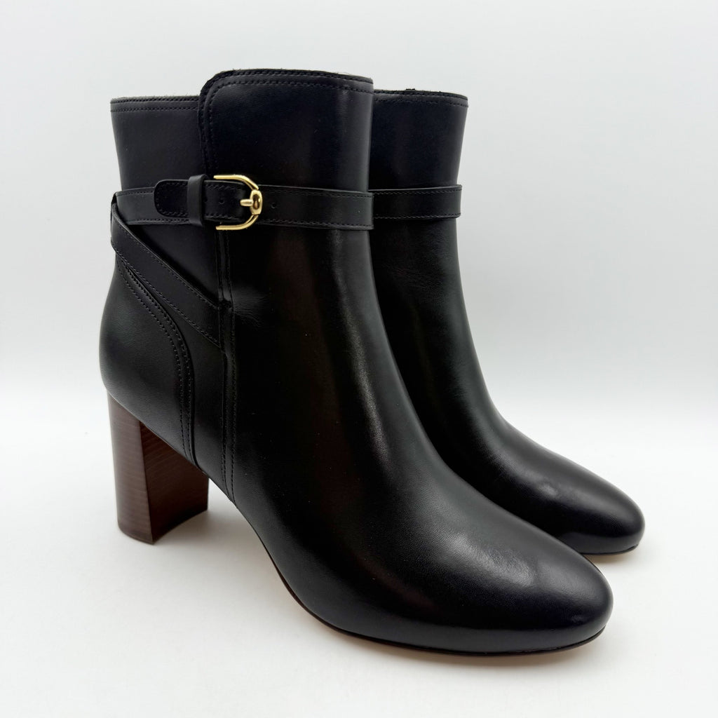 Cole Haan Womens Glendale Jodhpur Heel Ankle Booties Size 9 B Black Leather NIB
