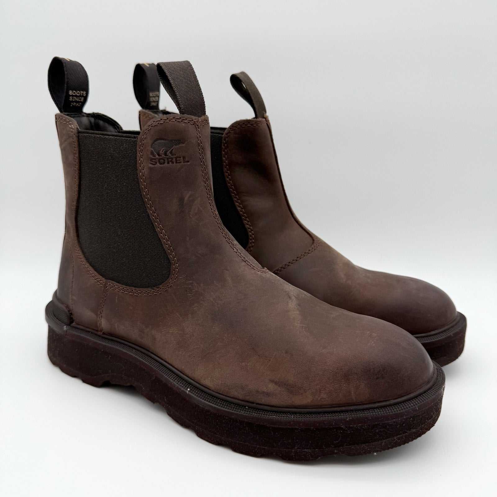 Sorel Womens Hi-Line Chelsea Ankle Boots US 7.5 Brown Leather Waterproof NIB