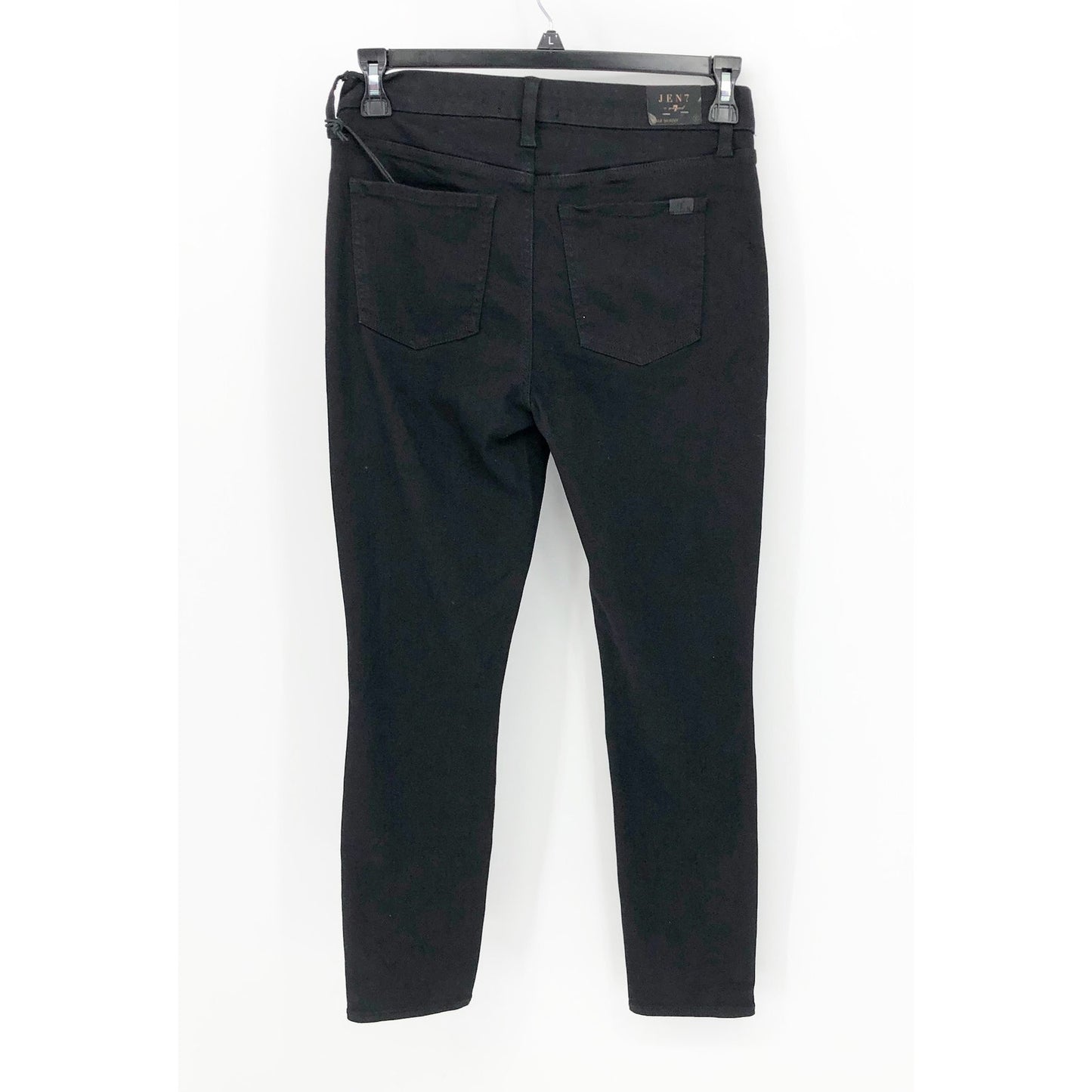 JEN7 7 For All Mankind Womens Skinny Ankle Jeans 6 Black Denim Stretch NWT