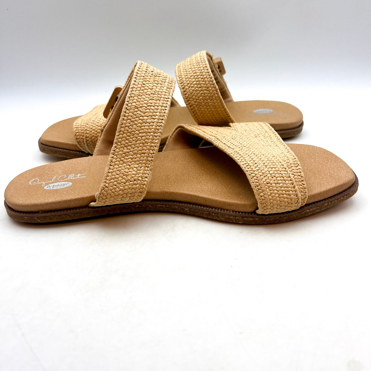 DR. SCHOLL'S Womens Paradise Now Slide Sandals Size 8.5 EU 38.5 Tan Natural NWOB