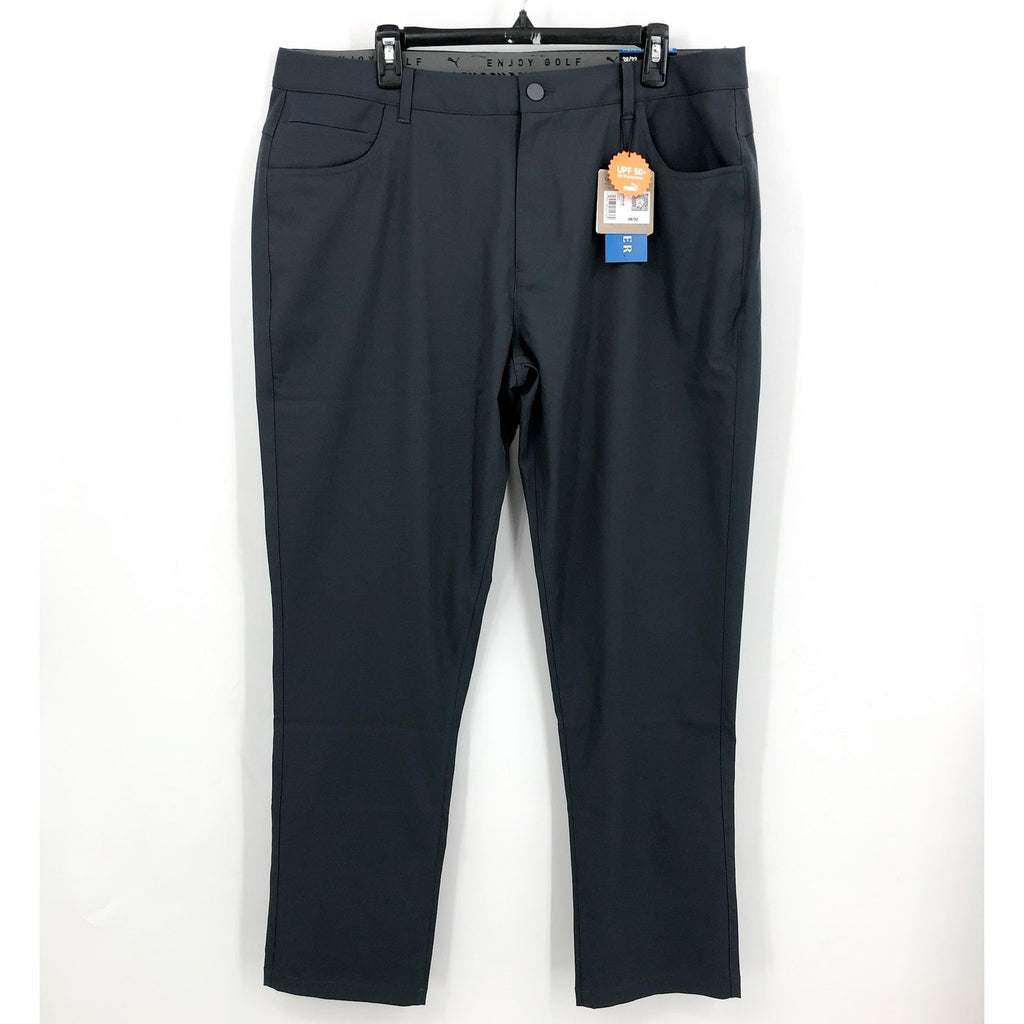 PUMA Men's Dealer 5 Pocket Golf Pants 38x32 Dark Grey Flat Front NWT