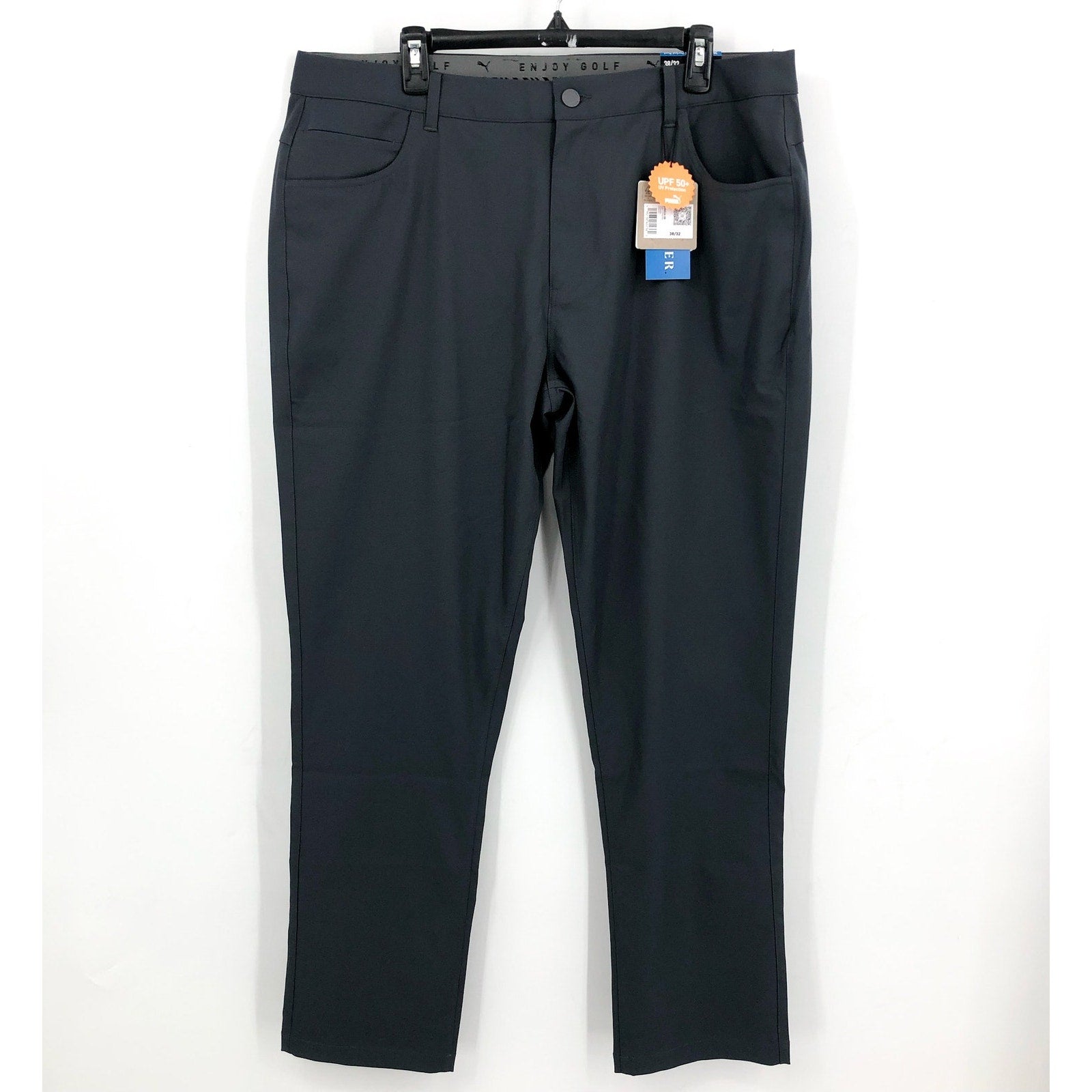 PUMA Men's Dealer 5 Pocket Golf Pants 38x32 Dark Grey Flat Front NWT
