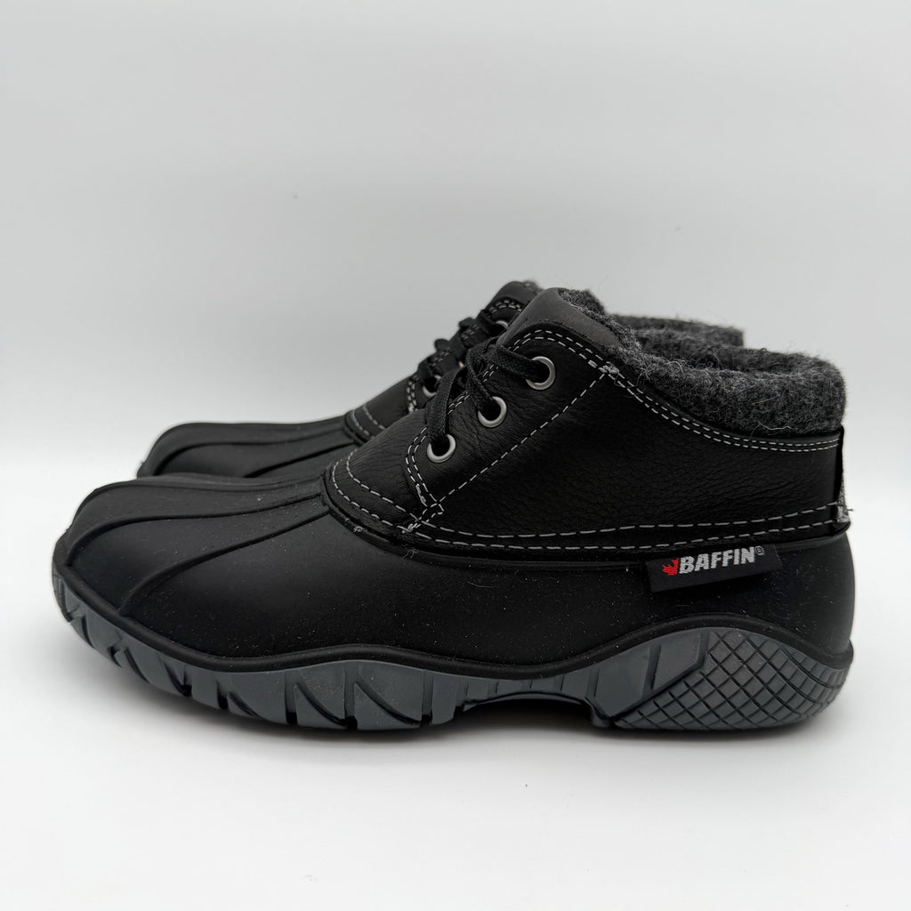 Baffin Womens Whitetail ll Ankle Sneakers US 9 EU 39 Black Leather Insulated NIB