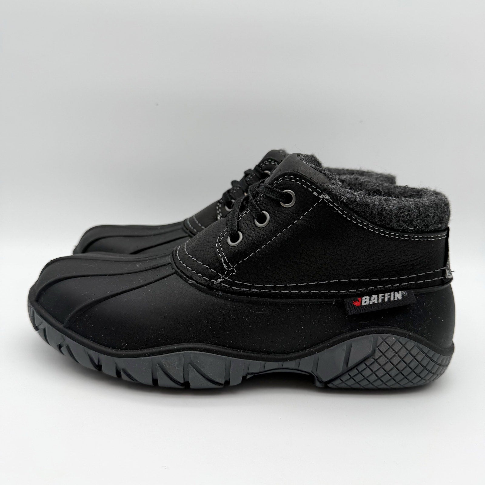 Baffin Womens Whitetail ll Ankle Sneakers US 9 EU 39 Black Leather Insulated NIB