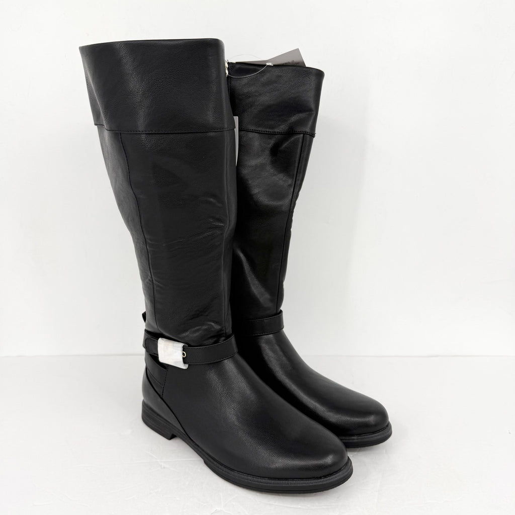 Dr. Scholls Womens Hello Rider Knee High Boot US 9 M Wide Calf Black NWT