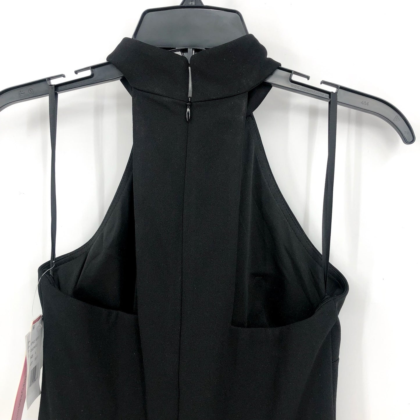 AQUA FORMAL Women's Halter Neck Slit Maxi Gown Size 4 Black Sleeveless NWT