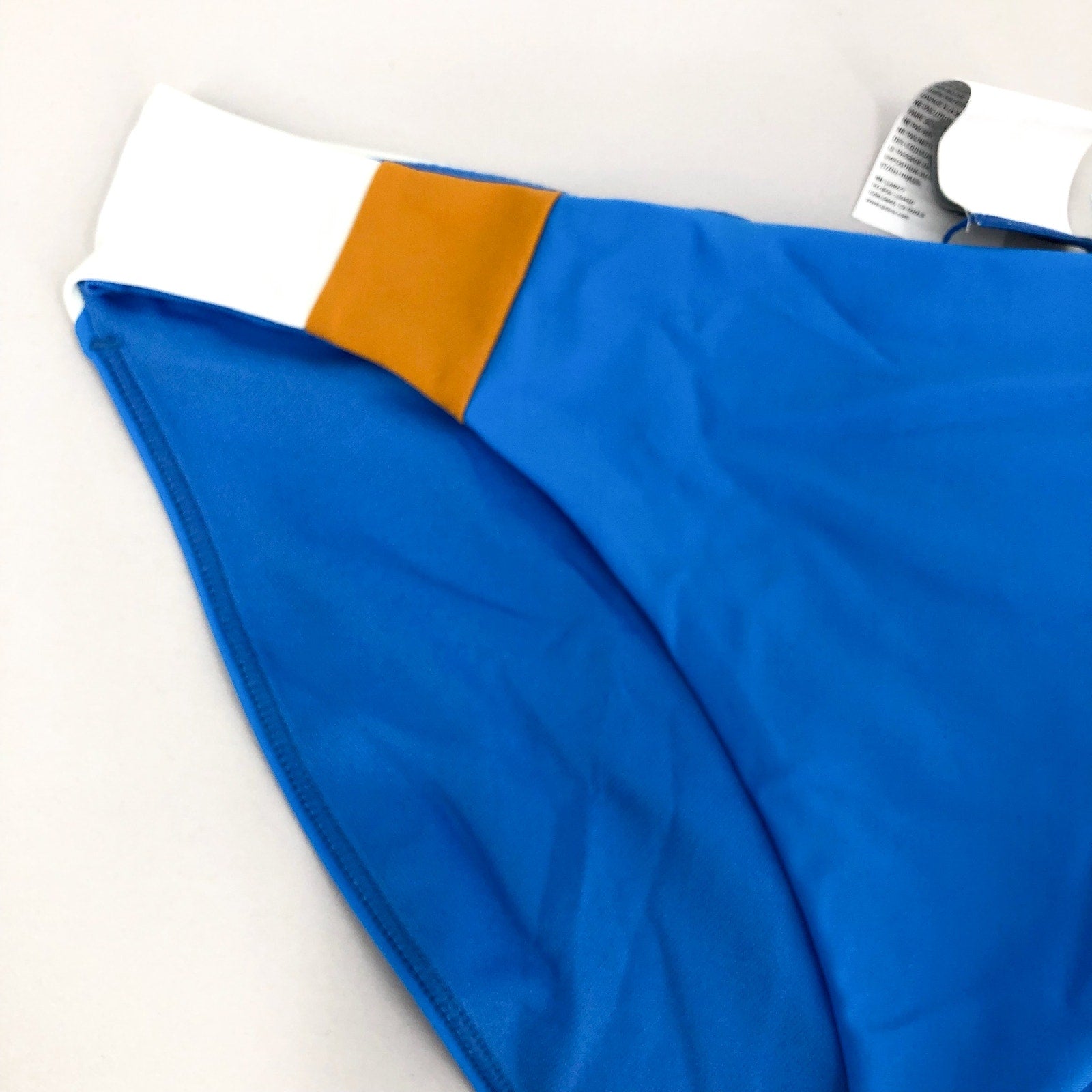 PRANA Women's Tulum Bikini Bottom Large Blue Clear Sky Colorblock Mid Rise NWT