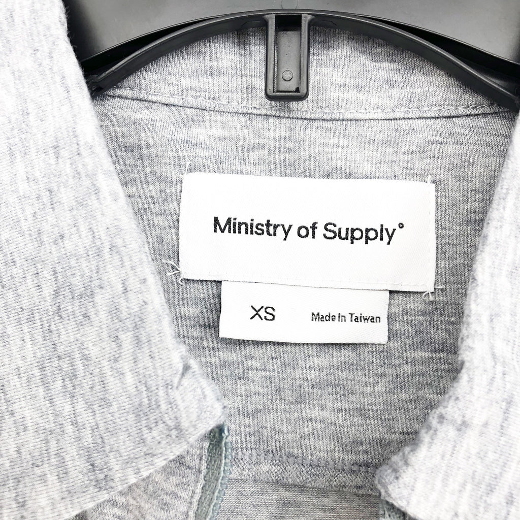 Ministry of Supply Mens Zip Polo Shirt XS Light Grey Composite Merino NWT
